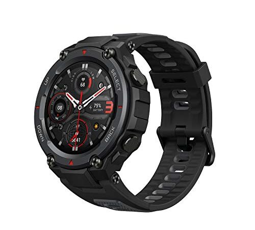 Amazfit T-Rex Pro Smartwatch Orologio Intelligente, Impermeabile 10 ATM, 100 Modalità Sportive, GPS, SpO2, Cardiofrequenzimetro, Monitor del Sonno, Contapassi, AMOLED da 1,3", Uomo, Donna