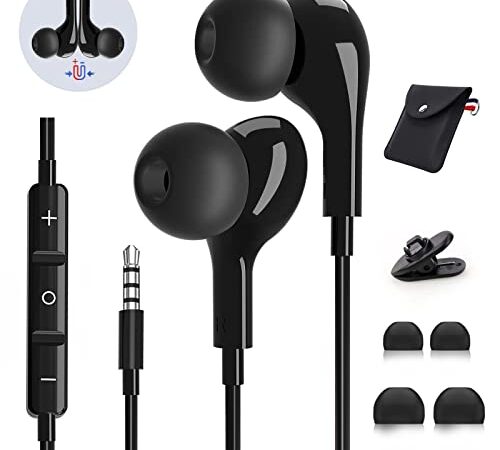 Auricolari con Filo Samsung, 3.5mm In-Ear Cuffie con Filo, Cuffie Magnetici Sport, Hi-Fi Stereo con Cancellazione del Rumore Auricolari, per Samsung/iPhone/Google/Huawei/LG/Xiaomi etc Jack da 3,5 mm