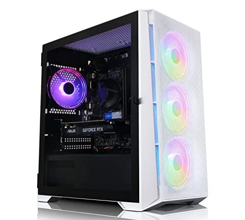 AWD-IT | PC Gamer, Desktop, PC Gaming - Processore AMD Ryzen 55500 • NVIDIA RTX 3060 12GB • RAM DDR4 16GB • SSD 1 to M.2B • WiFi • ARGB Custodia Mesh Bianco • Windows 11