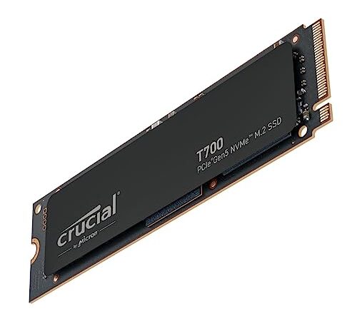 Crucial T700 2TB Gen5 NVMe M.2 SSD - Fino a 12.400 MB/s - DirectStorage abilitato - CT2000T700SSD3 - Gioco, fotografia, video editing e design - Unità a stato solido interna