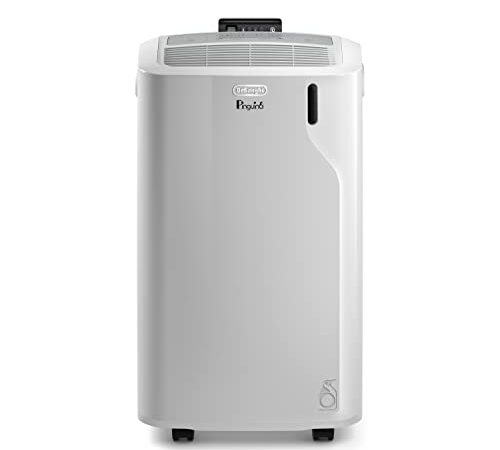 De'Longhi PAC EM77 Pinguino, Climatizzatore Portatile Silenzioso, 9.000 Btu/h, Timer 24H, Classe A, 3 Velocità di Ventilazione, Termostato, Dotato di Maniglia, Ruote e Telecomando, Bianco