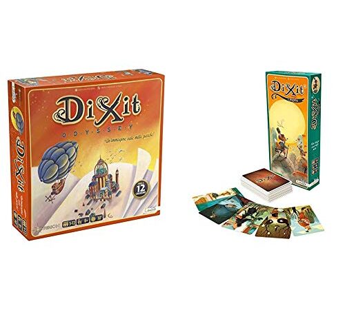 Asterion 8005 Dixit Odyssey, Edizione Italiana. Gioco di società [Nuova Versione] & Dixit 4 Origins Gioco da Tavolo Edizione Italiana, Colore, 8009