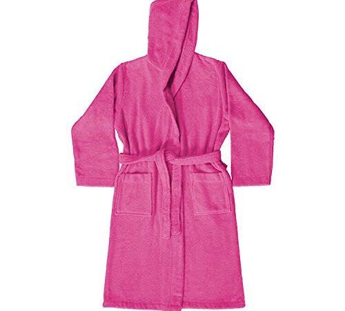 Bassetti Accappatoio Donna Uomo in Spugna | Accappatoio Adulti Uomo Donna con Cappuccio 100% Puro Cotone | Accappatoio Adulti Donna Uomo 360 g/m² (Ciclamino K1, M)