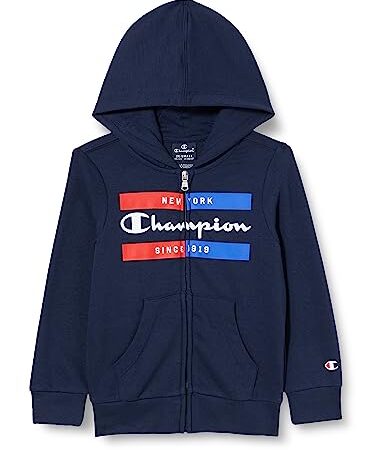 Champion Legacy Graphic Shop Powerblend Full Zip Felpa con Cappuccio, Blu Marino, 13-14 Anni Bambino