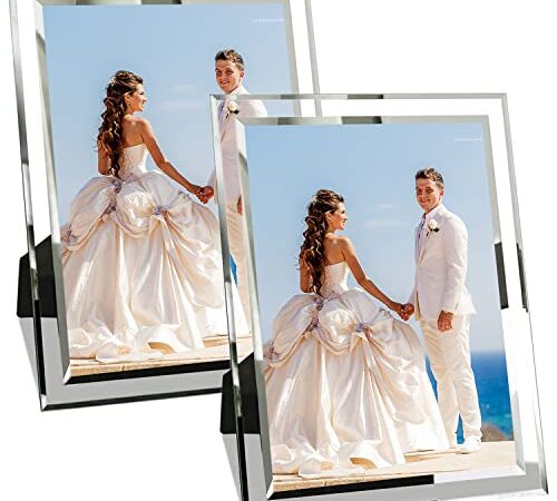 Cornice Foto 13x18 cm in Vetro, Cornici Argento, Foto di Famiglia e Foto di Matrimonio, Regalo