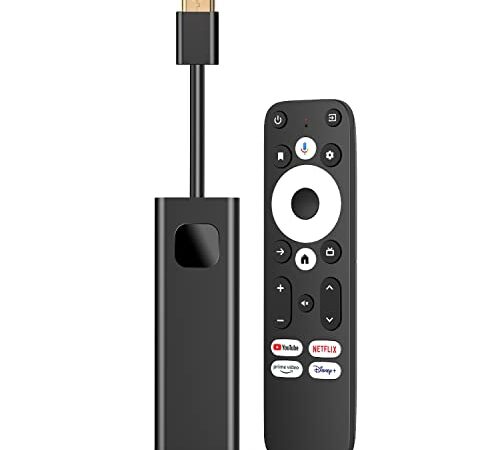 Dcolor Android TV Stick 11.0 [Certificato Google] - Dispositivo di Streaming 4K HD con Google Chromecast [16GB ROM], HDMI Chiavetta Smart TV, Certificato Google Netflix, Assistente Google