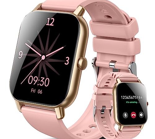 Ddidbi Smartwatch Donna, Effettua/Rispondi alle Chiamate, 1.85" Orologio Smartwatch con 2 Cinturini, Contapassi Sonno Cardiofrequenzimetro, 112 Modalità Sportive IP68 Smart watch per Android iOS(Rosa)