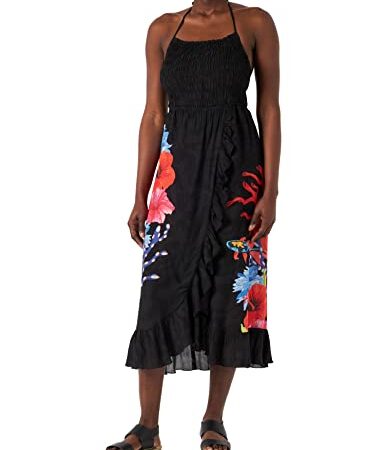 Desigual Vest_Pomelo Copricostume da Bagno, Black, L da Donna