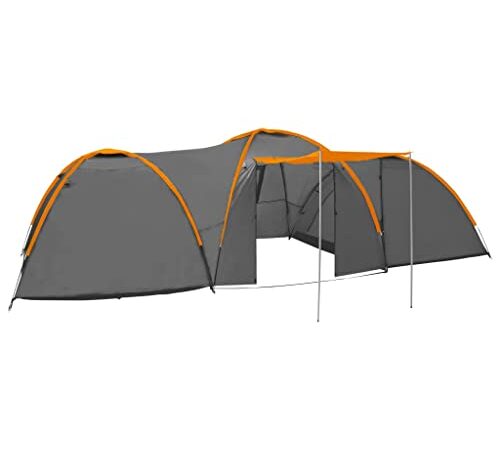 FIRBNUS Tenda Campeggio 650x240x190cm Grigio Arancione Tent Camping Tenda Campeggi Backcountry Equipment Tenda da Campo Tenda Outdoor Tende da Campeggio Tenda Trekking Tenda Campeggio Grande