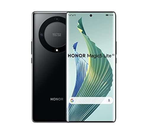 Honor Magic5 Lite 5G Smartphone, 8GB RAM e 256GB Telefono Cellulare GSM, Dispay FullView da 6,67 pollici a 120Hz, Fotocamera da 64MP con Batteria 5100mAH, Dual SIM, Android 12, Nero Mezzanotte