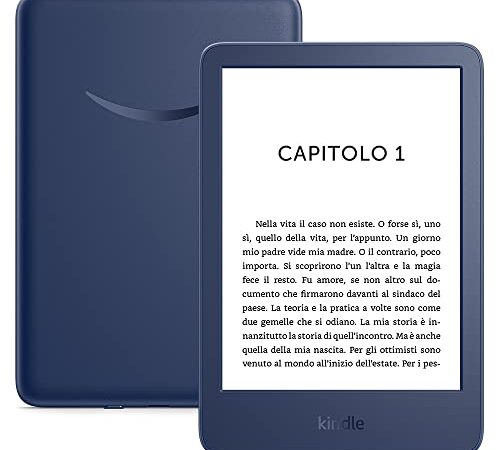 Kindle (modello 2022) | Il nostro Kindle più leggero e compatto, ora con uno schermo da 6’’ ad alta risoluzione (300 ppi) e doppio spazio di archiviazione | Senza pubblicità | Blu