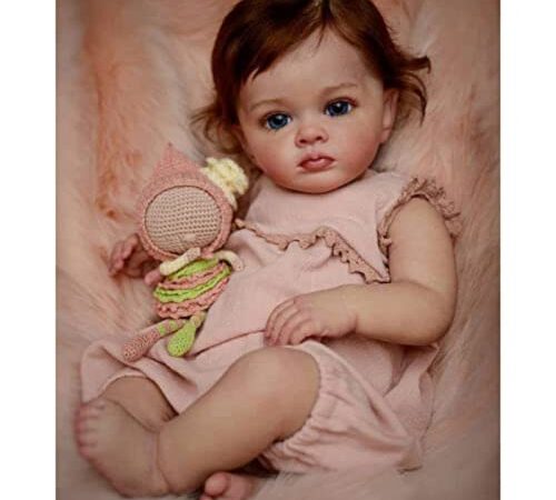 Lonian Bambole Reborn Femmine 24 Pollici 60 cm Bambola Realistica con Capelli Reborn Toddler Girl Doll Alta qualità Neonato Giocattoli Regali di Natale Reborn Dolls (Occhi blu)