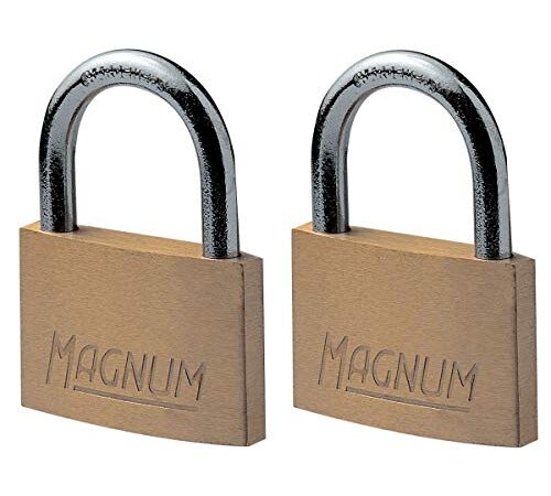 Master Lock CAD40T Confezione da 2 Magnum Lucchetti in Ottone Massiccio e Chiave, 16,5 cm x 12,5 cm x 6 cm