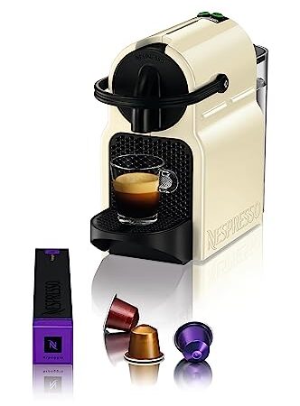 Nespresso by De'Longhi Inissia EN80.CW Macchina da caffè, Sistema Capsule Nespresso, Serbatoio acqua 0.7L, Bianco Crema (Cream White)