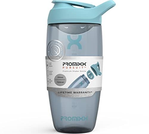 Promixx Shaker Bottle - Bottiglia Shaker Premium per Integratori e Frullati Proteici - Facile da Pulire, Resistente (700 ml, Oceano Calma Blu)