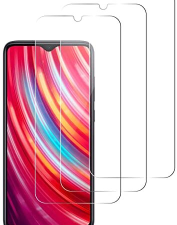 QUITECO Pellicola Vetro Temperato per Xiaomi Redmi Note 8 Pro [3 Pezzi], Vetrino Protettivo Anti Graffio, Protezione Schermo, Anti-Impronte, Durezza 9H, 0,26mm