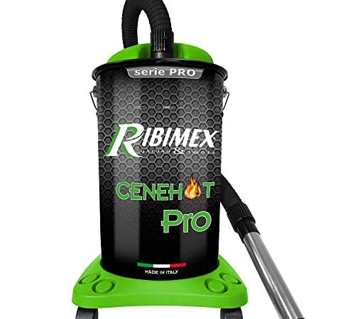 RIBIMEX - Aspiracenere elettrico Cenehot PRO per ceneri calde, 25 L, 1200 W - PRCEN005