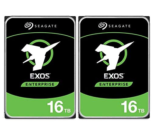 Seagate HDD Exos X16 da 16 TB 7200 RPM 512e/4Kn SATA 6Gb/s 256 MB di cache da 3,5 pollici Enterprise Hard Drive (ST16000NM001G) Confezione da 2 pezzi