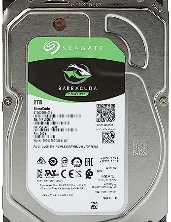 SEAGATE ST2000DM008 BARRACUDA - Unità disco interna, 2 TB, Velocità di rotazione 7200 giri/min, SATA da 6 Gbit/s, 3,5", Hard disk meccanico