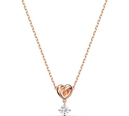 Swarovski Pendente Lifelong Heart, Cuore, Bianco, Placcato color oro Rosa