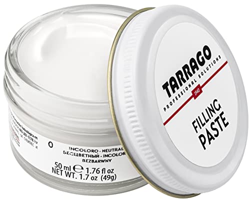 Tarrago | Pasta Ripieno Barattolo 50ml | Pasta riempitiva per riparare tutti i tipi di calzature in pelle, pelle sintetica e gomma (incolore 00)