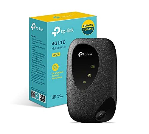 TP-Link (Nuovo) M7000 Saponetta 4G LTE Cat4 150Mbps, WiFi N300Mbps, Router con SIM, Portatile, Batteria Ricaricabile, Configurazione Semplice, Red DOT Design Award, Versione 2023