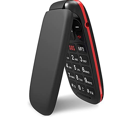 ukuu Telefono Cellulare per Anziani GSM Cellulare per Anziani con Tasti Grandi Display 1.8" Supporto SIM Doppio, Chiamata Rapida 800mAh Batteria Lungo Standby - Nero