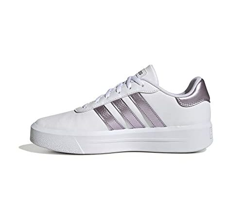 adidas Court Platform , Sneakers Donna, Ftwr White/Matt Purple Met./Wonder Oxide, 38 EU