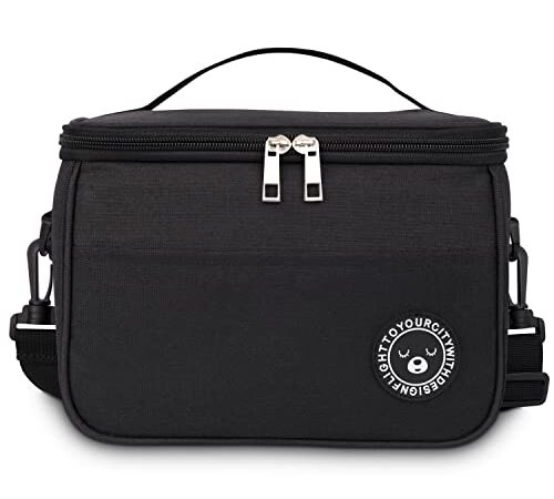 BALIGO Borsa Termica Porta Pranzo 6.4L, Borsa Termica Addensato, Borsa Frigo, Borse Termiche Porta Pranzo, Borsa Pranzo Portatile, Borsa Frigo Pranzo Ufficio Viaggio Picnic (Nero - 6.4l)