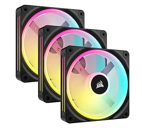 Corsair iCUE Link QX120 RGB Cupola Magnetica da 120 mm Ventole - Tripla Ventole Starter Kit con iCUE Link System Hub - Nero