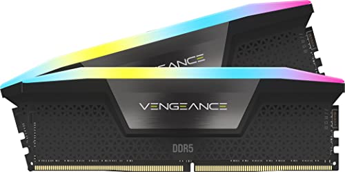 CORSAIR VENGEANCE RGB DDR5 RAM 32GB (2x16GB) 6000MHz CL30 AMD EXPO Compatibile iCUE Memoria per Computer - Grigio (CMH32GX5M2B6000Z30K)