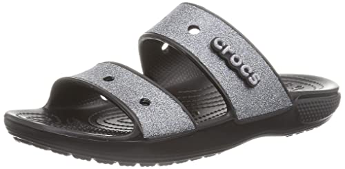 Crocs Sandali Classici Croc Glitter II, Zoccoli Unisex-Adulto, Nero, 37.5 EU