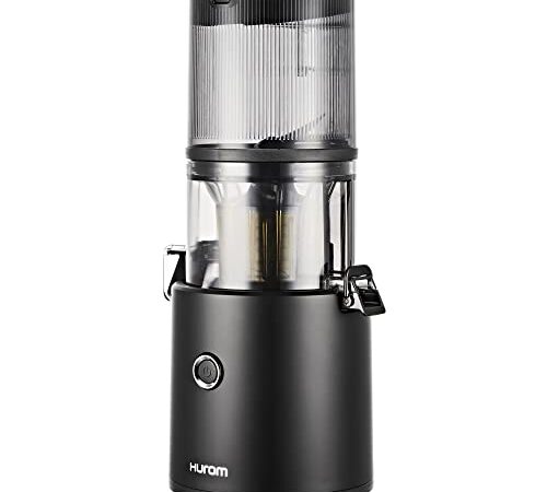 HUROM Estrattore H-300 Estrae a Freddo Frutta e Verdura, Tecnologia "Multi-Screw" Filtro + Coclea con Inversione Automatica, 90% Resa di Succo, Facile Pulizia, Senza BPA e con Garanzia (Black)