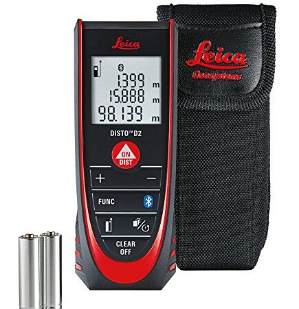 Leica DISTO D2 – metro laser multifunzione dotato di Bluetooth (associazione tramite app) per la misura di distanze, superfici e volumi (utilizzabile negli ambienti interni)