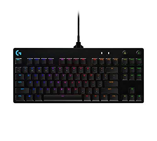 Logitech G PRO TKL Tastiera Gaming Meccanica, GX Blue Clicky Switch, LIGHTSYNC RGB, Design Portatile Tenkeyless, Pensato per Esport Gaming, Micro Cavo USB Rimovibile, QWERTY ITA Layout, Nero