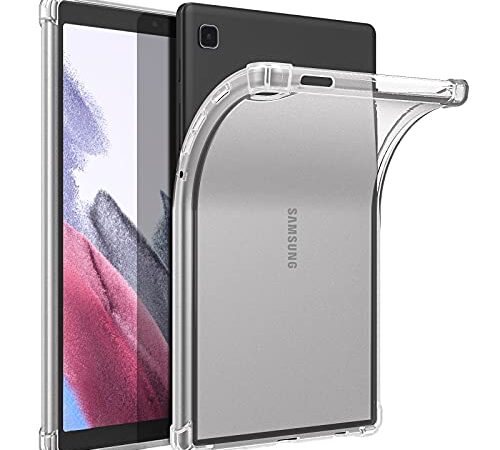 MoKo Smart Cover Compatibile con Samsung Galaxy Tab A7 Lite 8.7 Pollici (SM-T225/SM-T220/SM-T227) 2021 Release Tablet, Custodia di TPU Morbido con Retro Semi-Trasparente di Gomma, Transparente