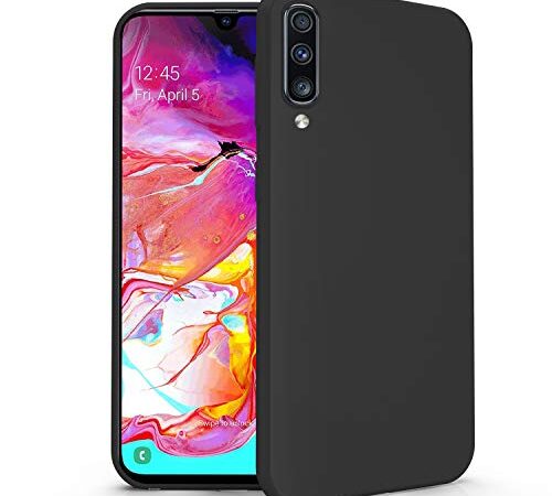 N NEWTOP Cover Compatibile per Samsung Galaxy A70, Custodia TPU Soft Gel Silicone Ultra Slim Sottile Flessibile Case Posteriore Protettiva (Nero)