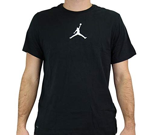 Nike M J Jumpman Dry Fit Crew T-Shirt, Black/White, L Uomo