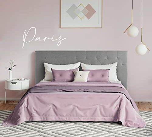 OnNuvo Letto Paris Matrimoniale 160 x 190 PARIS, Grigio Perla, Marchio Italiano di Qualità, Doghe INDIPENDENTI Rinforzate, Materiali e Finiture PREMIUM, Sistema Doghe Antirumore, Montaggio Facile