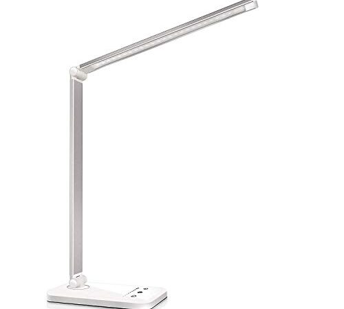 oxylops Lampada da Scrivania LED Protezione Degli Occhi, lampada Touch Control Pieghevole per cameretta,ufficio, con porta di ricarica USB, 10 livelli di luminosità 5 modalità di illuminazione