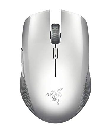 Razer Atheris Mercury Mouse da Gioco Ergonomico 350 Ore di Durata della Batteria, Sensore Ottico 7.200 DPI, 2.4 GHz Adattiva Frequenza Technology, Bianco