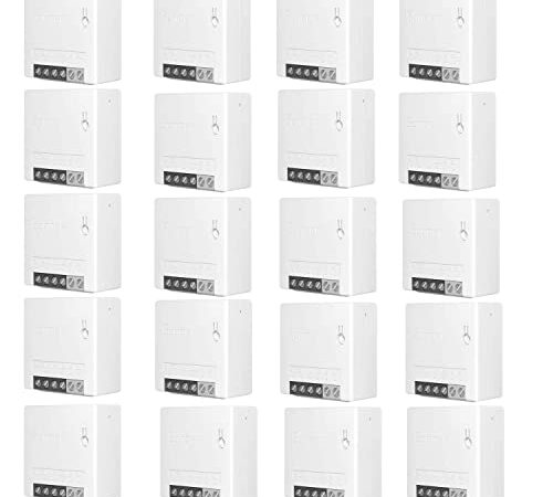 SONOFF Mini R2 Interruttore WiFi Wireless intelligente,Fai-da-Te Smart Switch 20pcs 2.4G WiFi, APP Control, per Elettrodomestici, Two Way Controllo Vocale Funziona con Alexa,Google Home Assistant